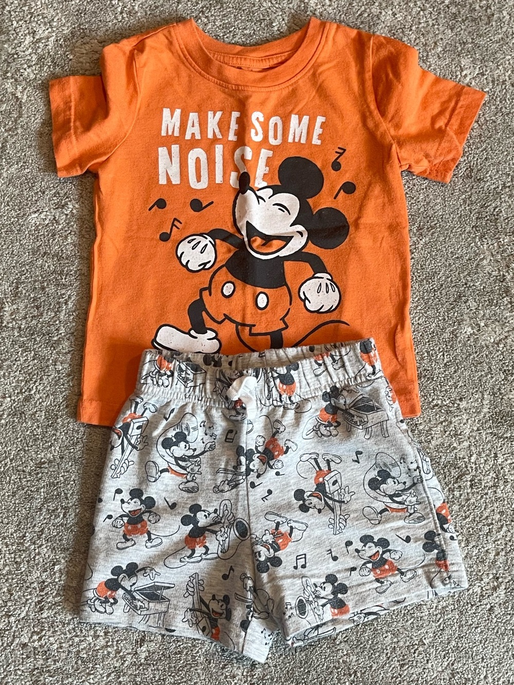 jumping beans Orange Mickey Mouse Short Sleeve Pajama Set
